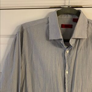 HUGO Men's Classic Blue Pinstripe Shirt